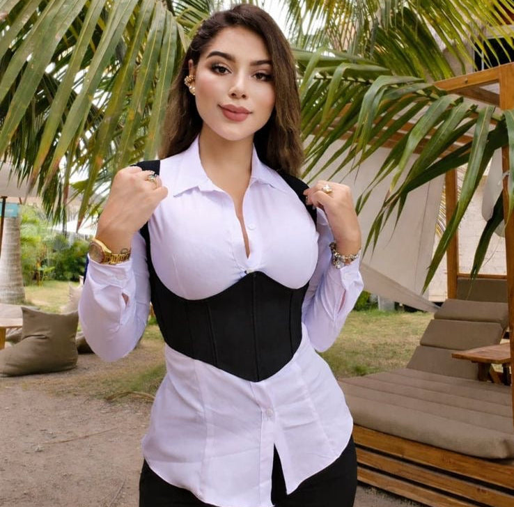 CORSET DUAL HOUNDSTOOTH