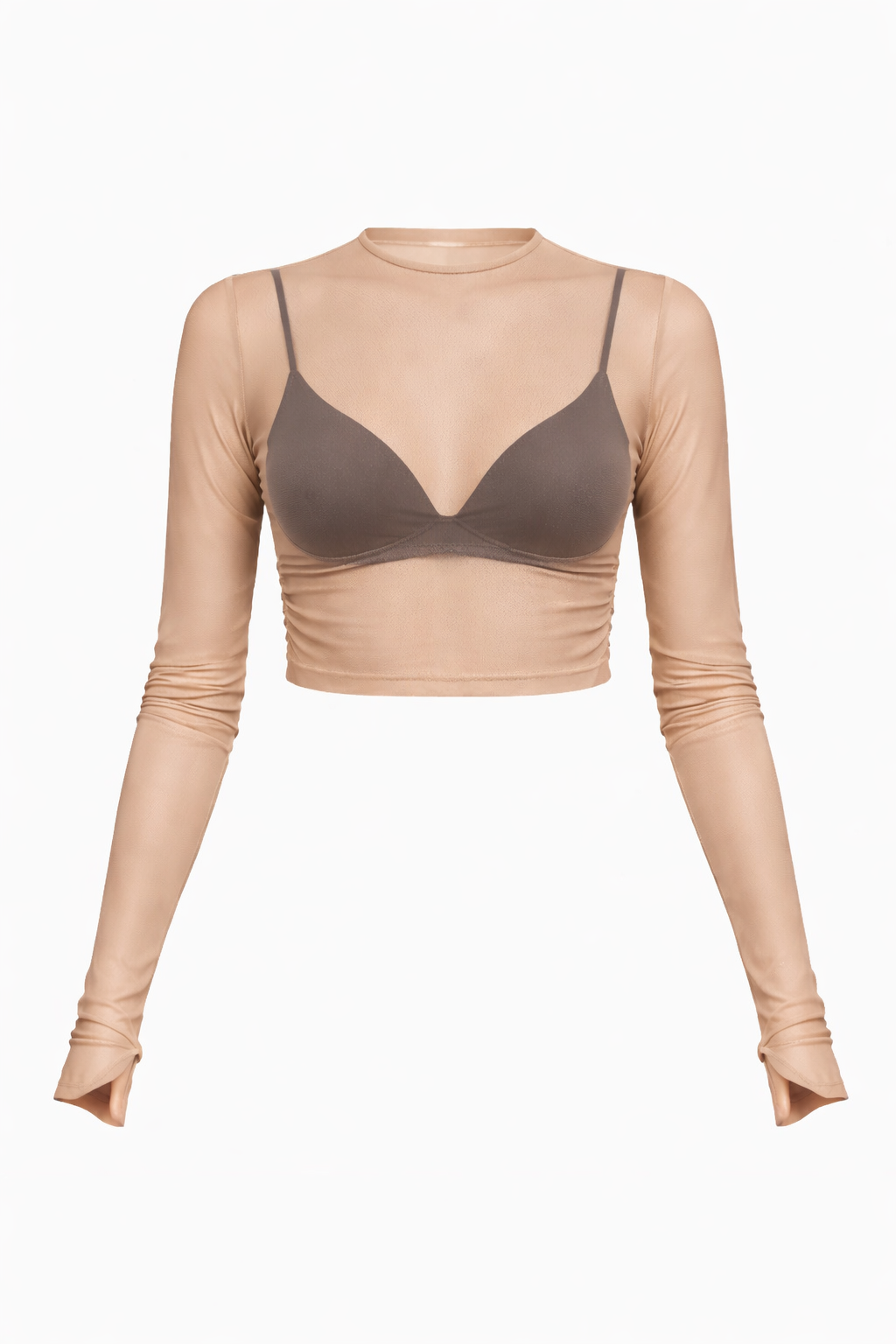 MESH CAMEL FRUNCIDO + BRALETE